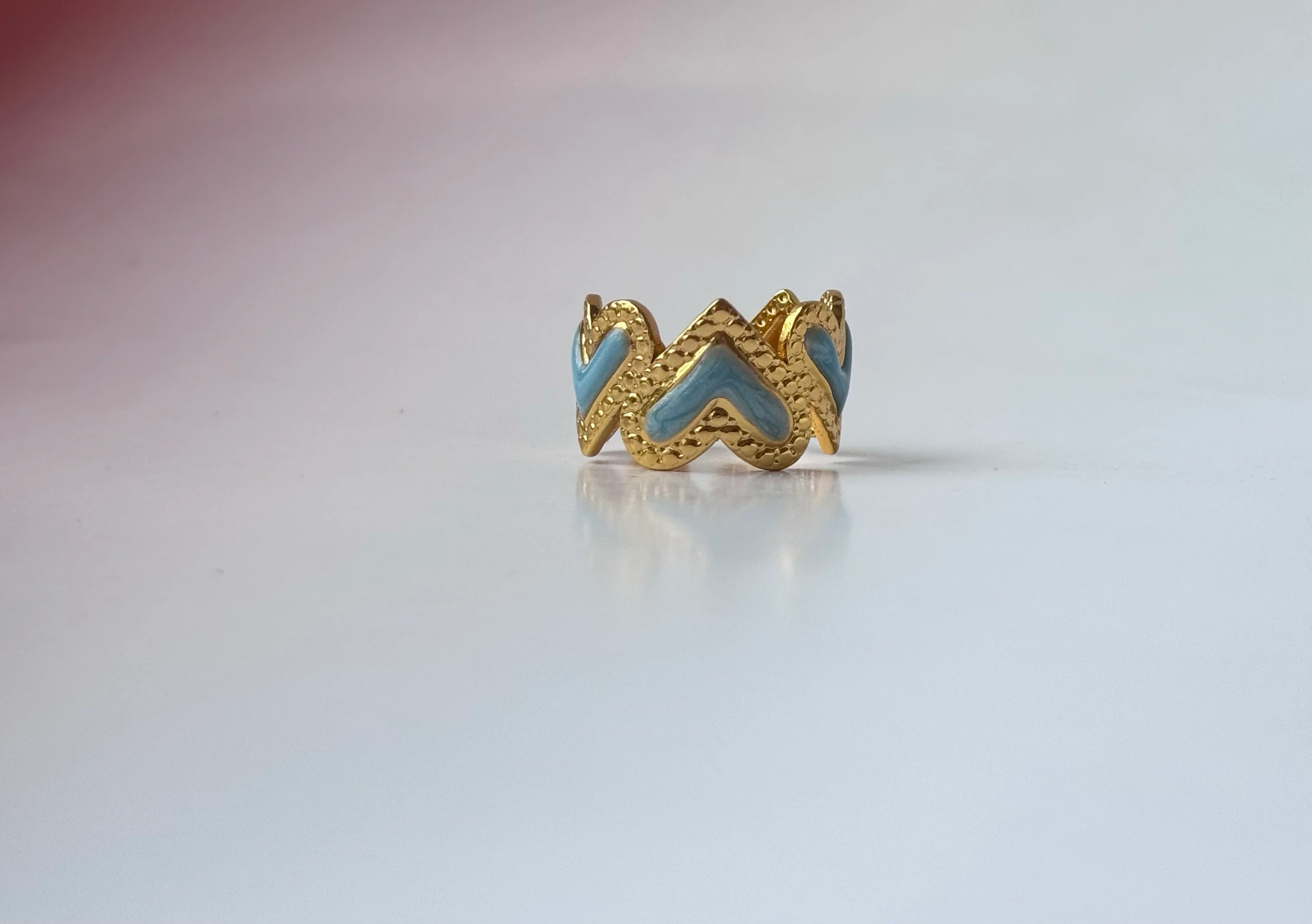 Blue heart ring
